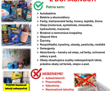 Aktuality / OZNAM O ZBERE NEBEZPEČNÉHO ODPADU - foto