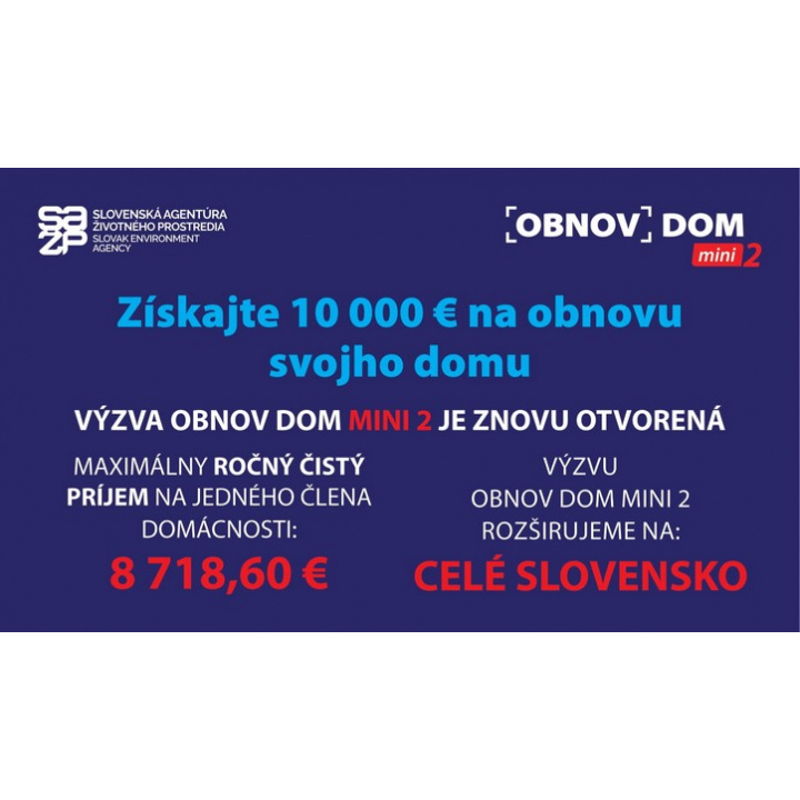 Obnov dom mini 2 - 3. kolo Pre celé Slovensko