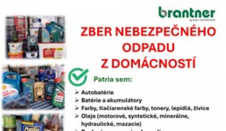 OZNAM O ZBERE NEBEZPEČNÉHO ODPADU