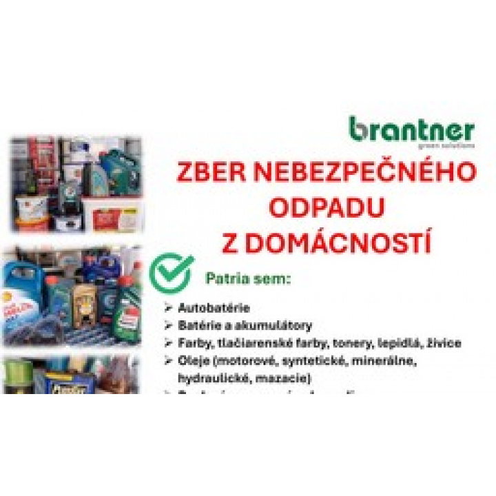 OZNAM O ZBERE NEBEZPEČNÉHO ODPADU