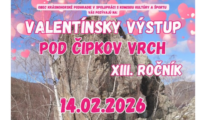 Pozvánka na 13. ročník Valentínskeho výstupu pod Čipkov vrch